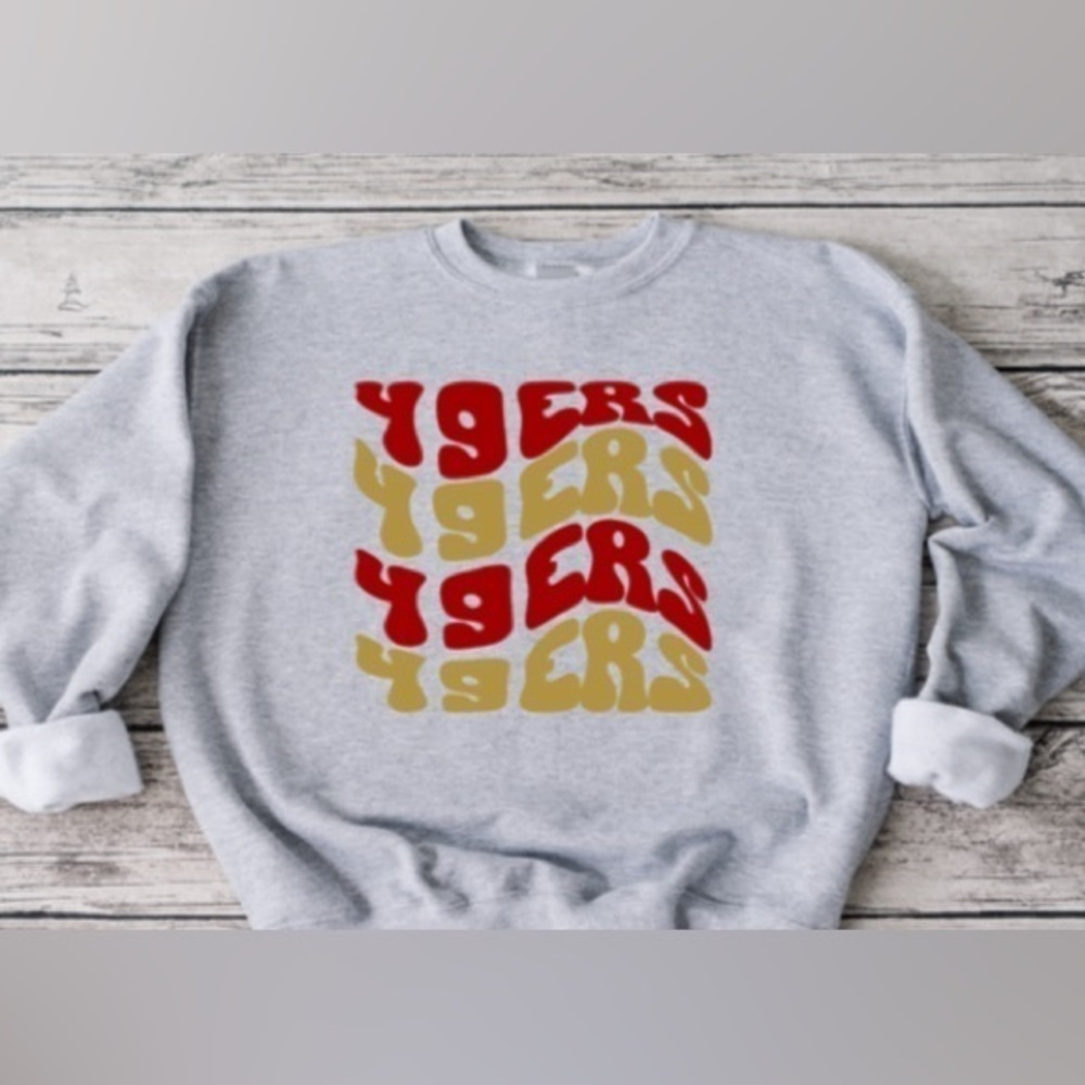 49ers Wavy Crewneck - Gray